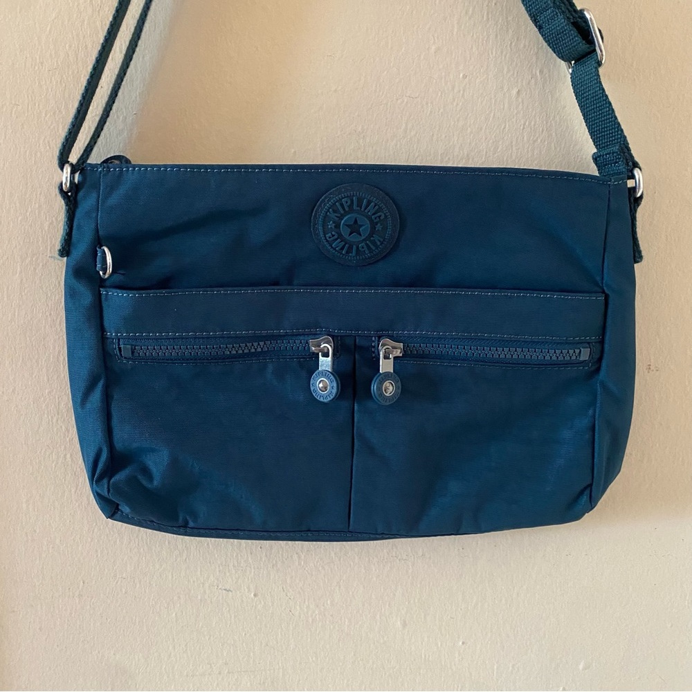 Kipling Teal Crossbody Bag with the Front Pockets